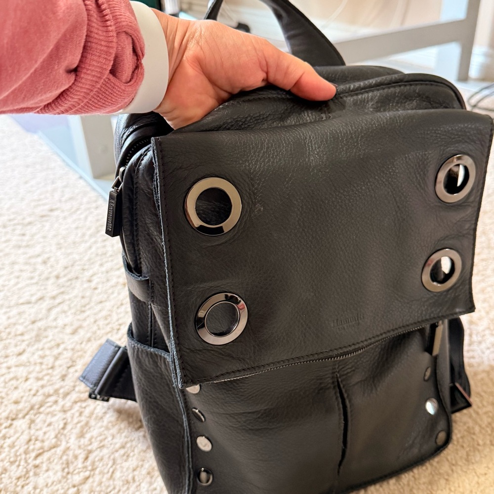 Hammitt Black Backpack with Metallic Grommets